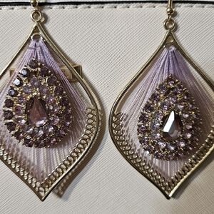 Purple Rhinestone Dazzling Earrings